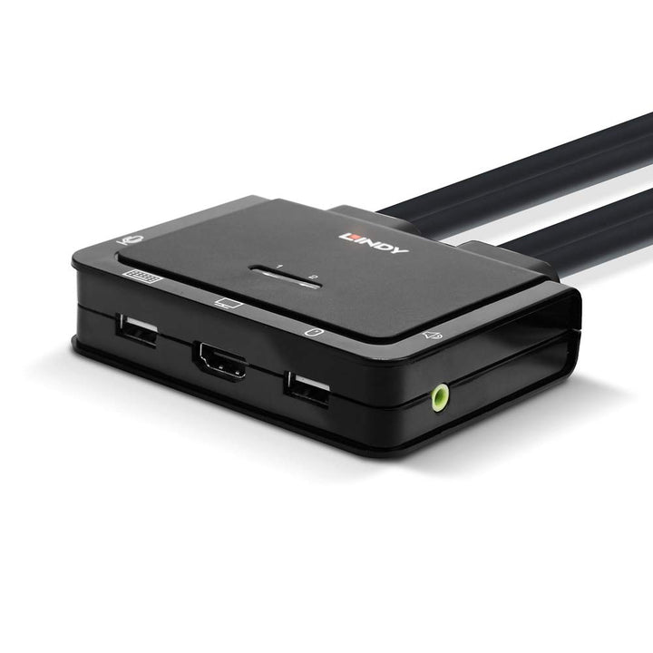 LINDY 2 Port HDMI 2.0, USB 2.0 & Audio Cable KVM Switch, 42345 HDMI 2.0, USB 2.0 & Audio Kabel KVM S
