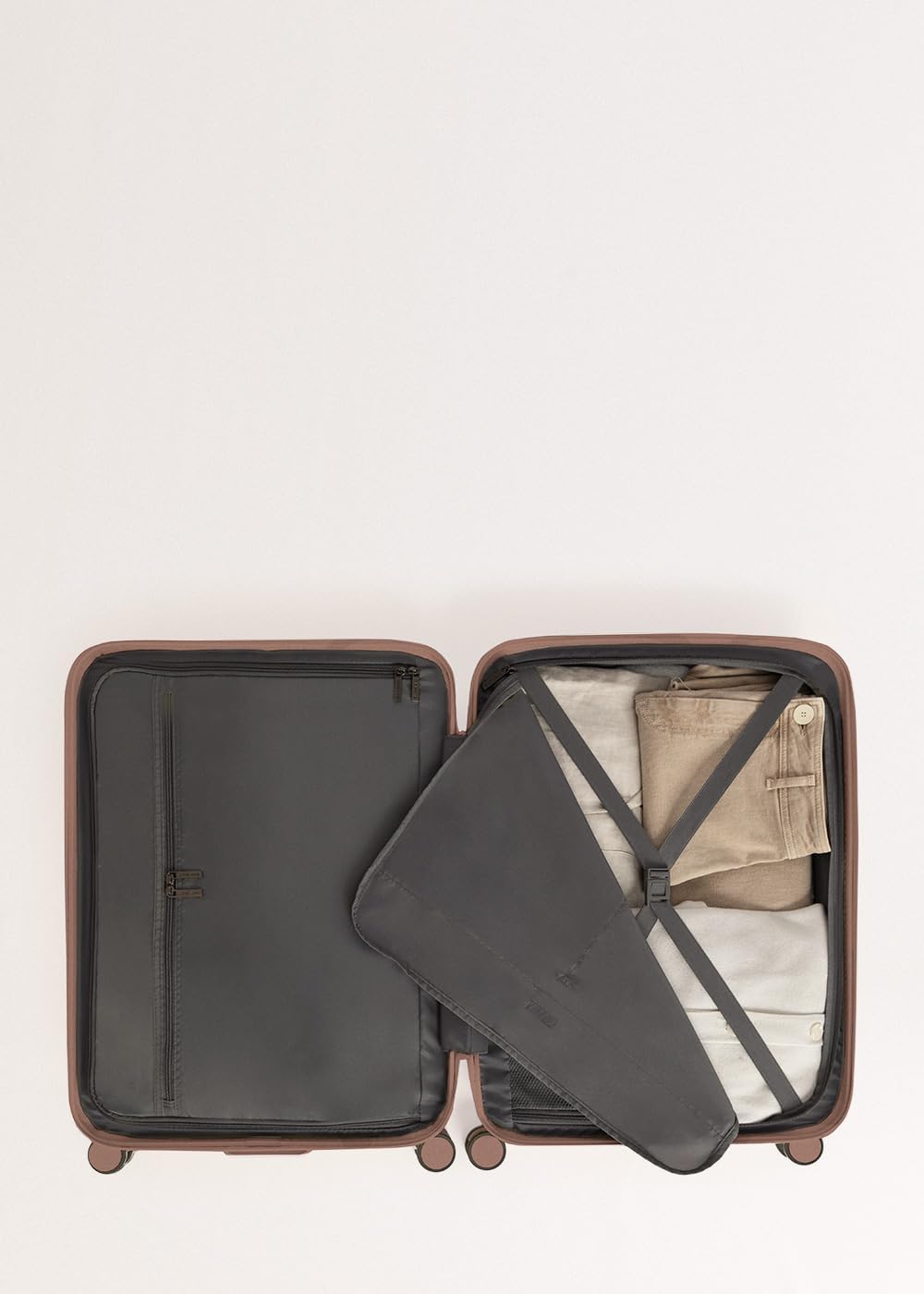 CREATE / Luggage Studio/Faltbarer Polykarbonat-Hartschalenkoffer Mokka / 39x23x54cm / TSA-Vorhängesc