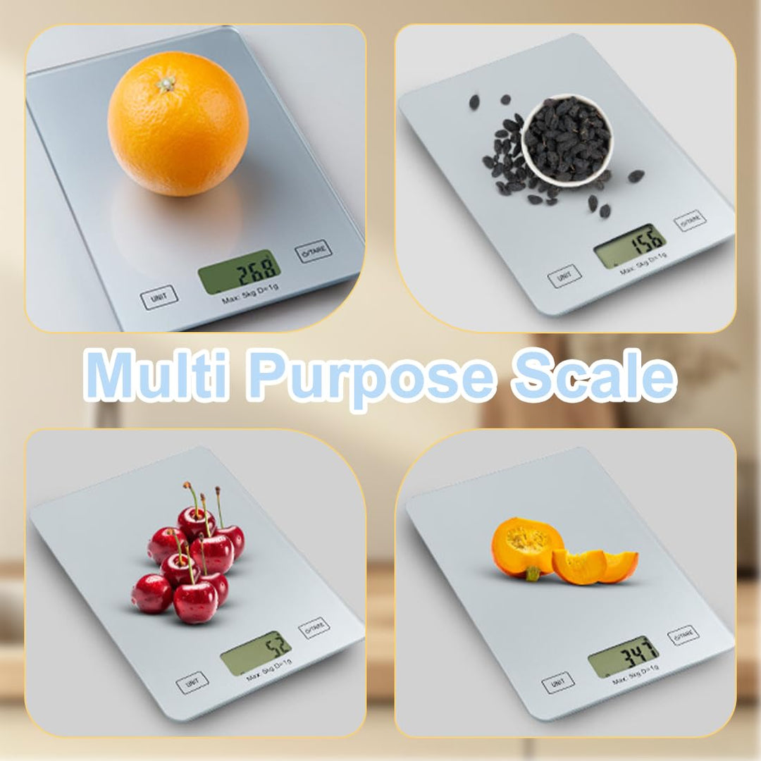Küchenwaage Digital, digitale Küchenwaage bis zu 5 kg Tragkraft, Backwaage, klassisches Design, leic