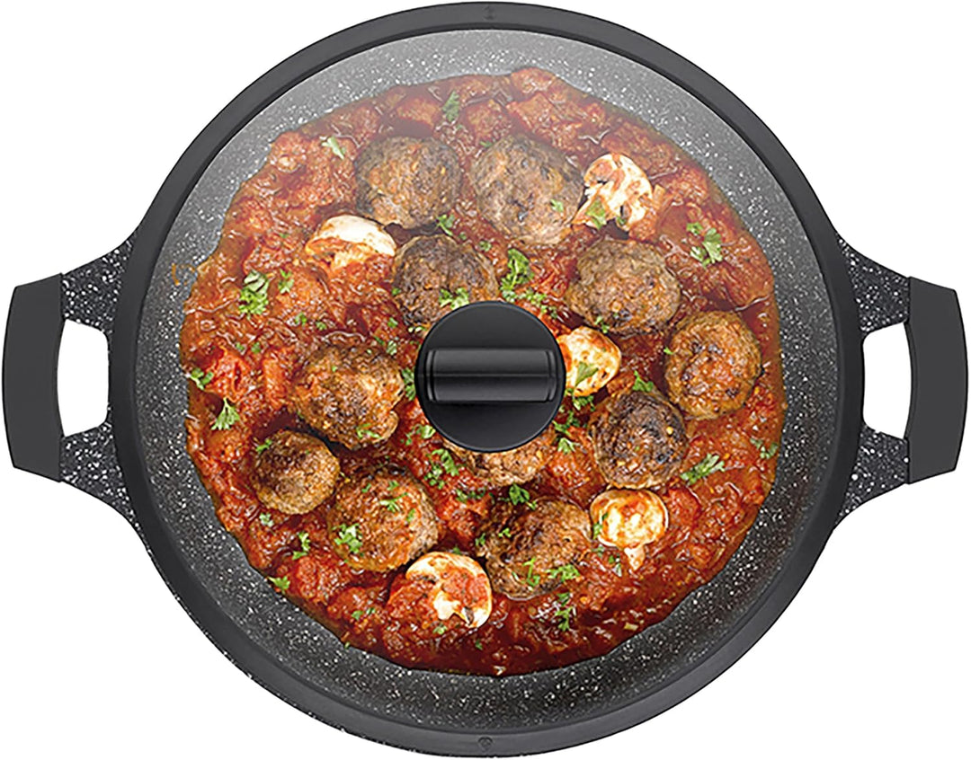 kela Servierpfanne Stella Nova, Ø 32 cm, 5 L, Aluguss, Allherdboden, antihaftbeschichtet, mit Glasde