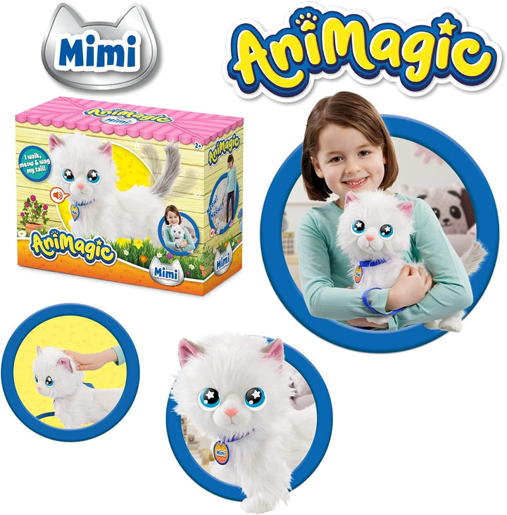 Animagic Mimi die Katze, Kuscheltier Spielzeug für Kinder ab 2 Jahren, Plüschtier Katze, Mimi