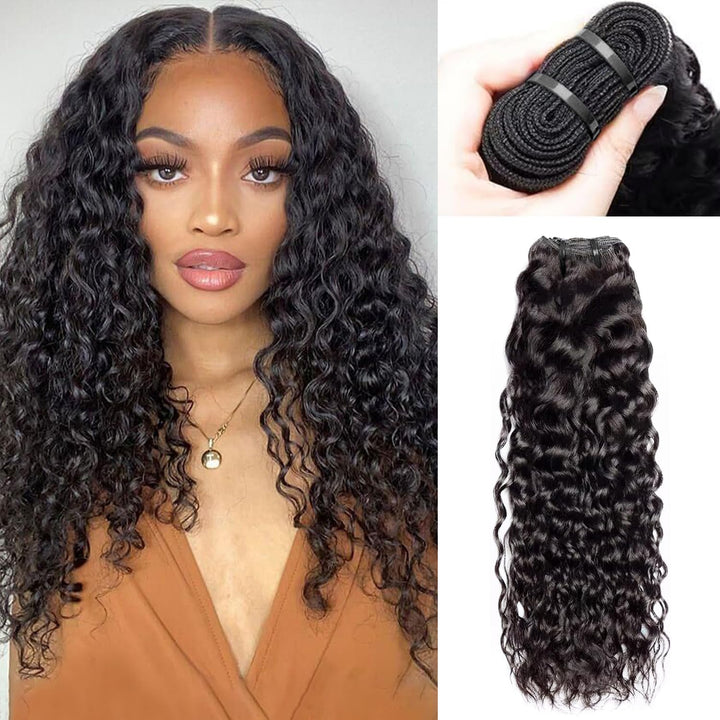 Water Wave Bundles Human Hair 1 Bundles 10Inch Water Wave Bundles 10A Brazilian 100% Unprocessed Vir