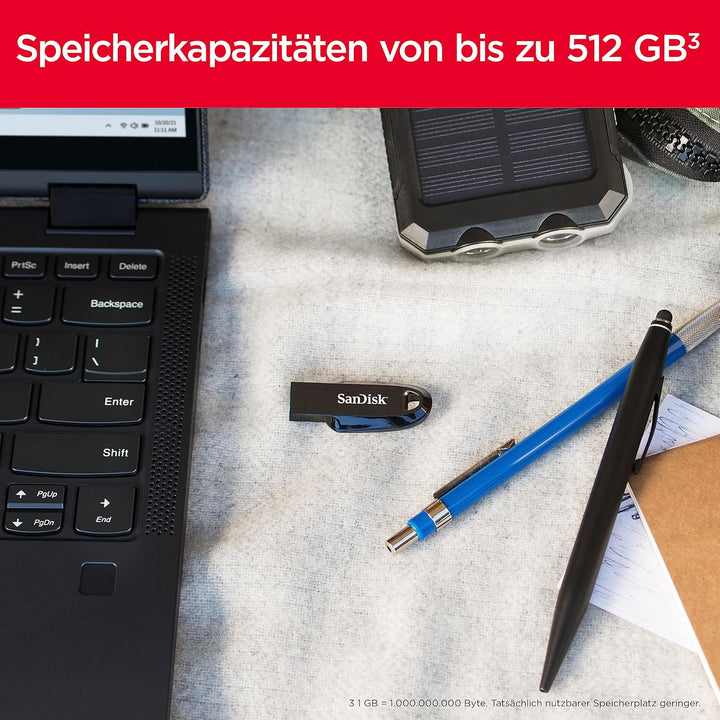SanDisk Ultra Curve 3.2 Flash-Laufwerk 128 GB (bis zu 100 MB/s Lesen, RescuePRO Deluxe-Software, Sch