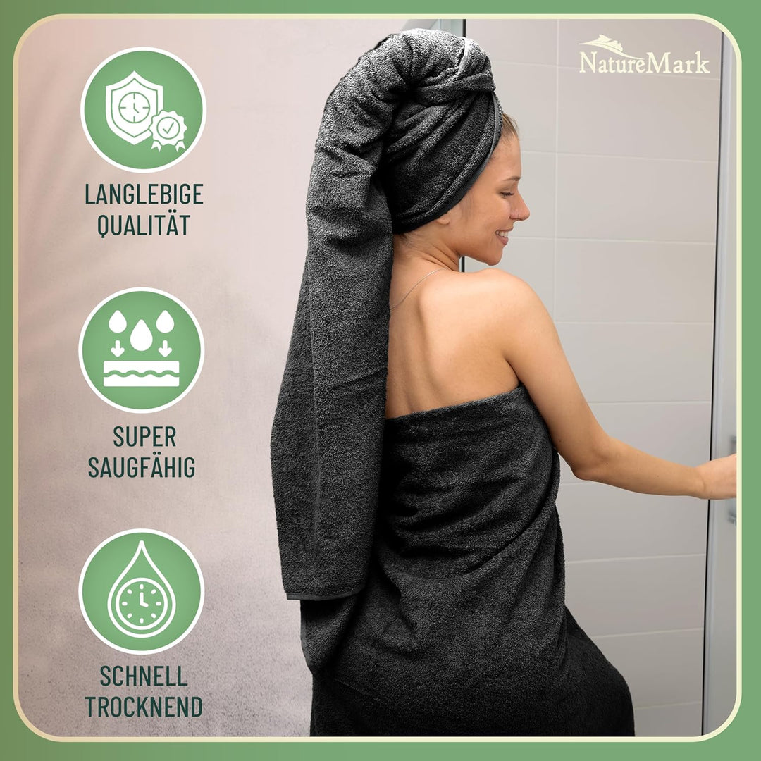 GREEN MARK Textilien 10 TLG. FROTTIER Handtuch-Set mit verschiedenen Grössen 4X Handtücher, 2X Dusch