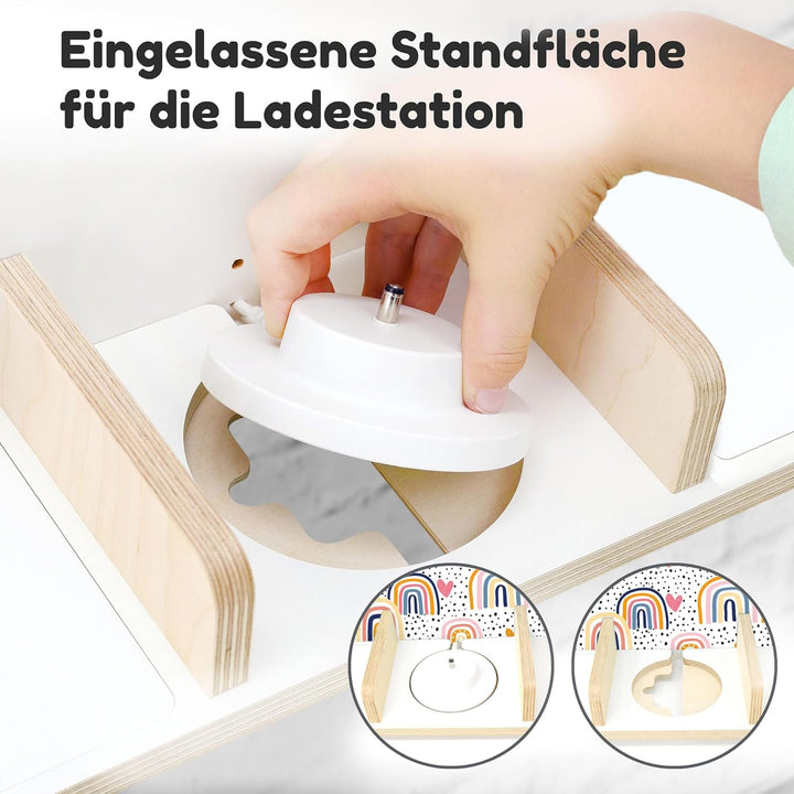 stadtecken Holzregal für Musikbox I Geeignet für die Toniebox und ca. 50 Tonies I Perfekte Tonie Auf
