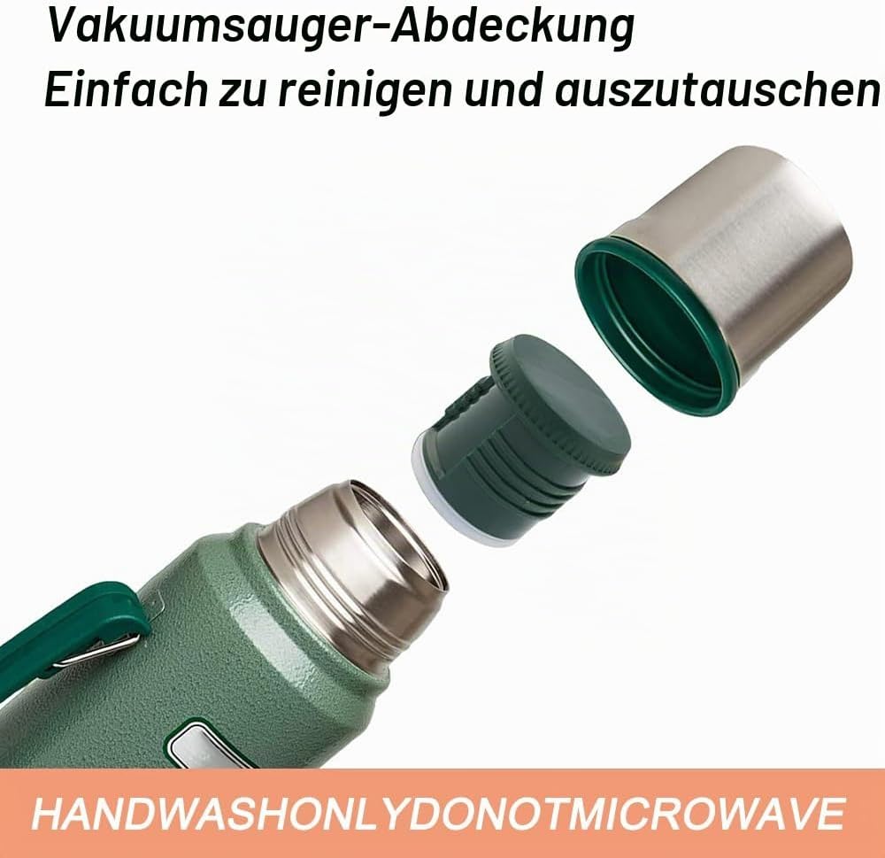Ersatz-Thermos-Stopfen für Stanley Classic, vakuumisolierte Weithalsflasche, Grün, 2 Stück, 2