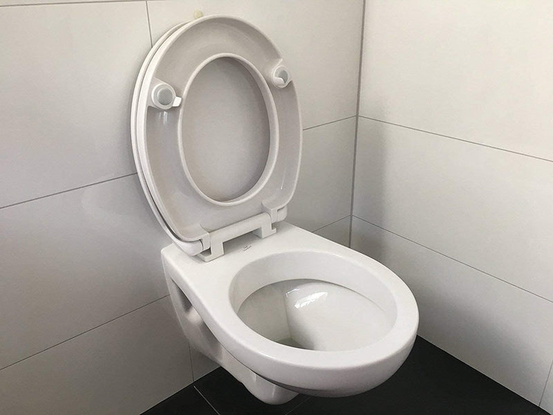 Novara Plus Duroplast WC Sitz Erhöhung 5 cm mit Absenkautomatik, bis 250 kg belastbar, bequem Sitzen