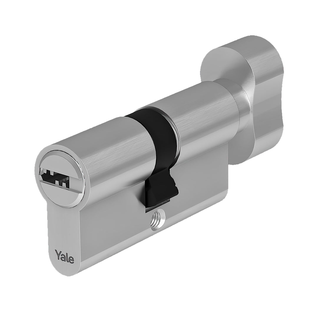 Yale YC104KD305004N1 Hochsicherheitszylinder mit Knauf, vernickelt, 30/50 mm, 4 Schlüssel Wendeschlü