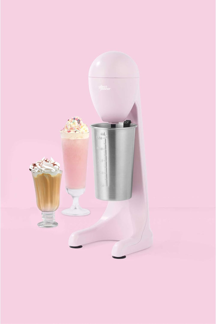 Giles &amp; Posner Milchshake-Maker – Elektrischer Getränkezubereiter mit 500 ml Edelstahlbecher, 2 Gesc