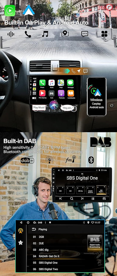 JOYX Android 13 Autoradio Passt für Honda Accord 7th (2002-2007) - Eingebaut DAB/DSP/Carplay/Android