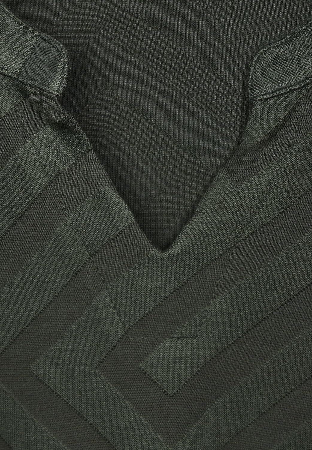 Cecil Damen Jacquard Langarmshirt M Dynamic Khaki, M Dynamic Khaki
