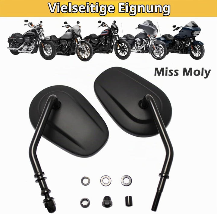 8mm Motorrad Seitenspiegel für Sportster 1200 XL883 Dyna Softail Road Glide(