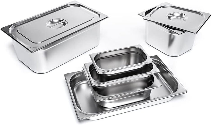 Edelstahl Behälter | GN 1/1 | 53x32.5x6.5 cm | Rostfreier Gastronormbehälter | für Chafing Dish, Bai