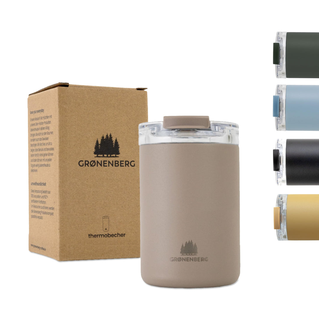 Groenenberg Thermobecher 350 oder 470ml | Kaffeebecher to go 100% Auslaufsicher | Hält mind. 4 h hei