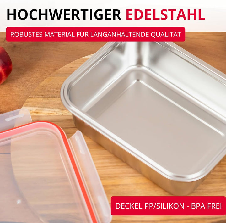 Westmark Edelstahl Lunchbox – Auslaufsichere Brotdose – Mikrowellen- & Ofenfest, BPA-frei – Bento Bo