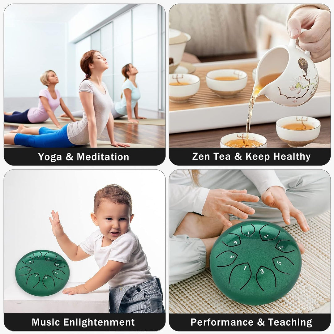 Musfunny Steel Tongue Drum Zungentrommel : 6 Zoll 8 Noten C-Dur Handpan Instrument - Stahlzungentrom