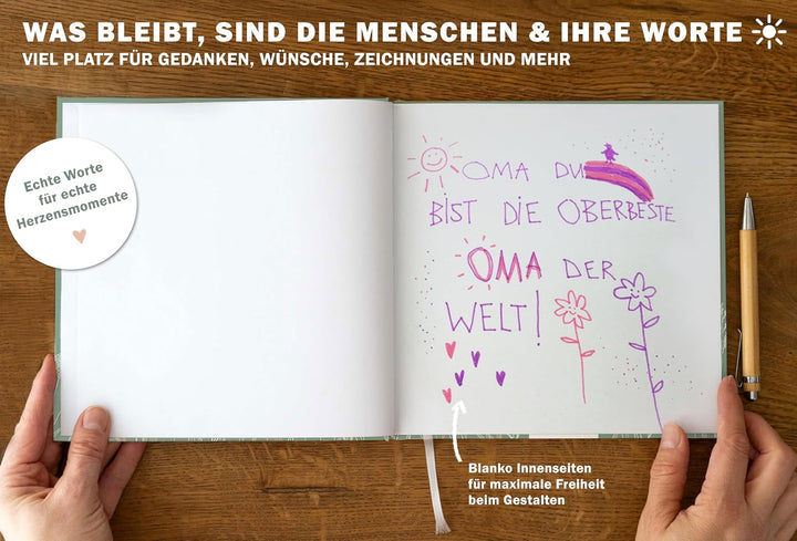 Eine der Guten Gästebuch blanko 100 Seiten, Hochzeit und Geburtstag, Grün | Zum freien Gestalten ohn
