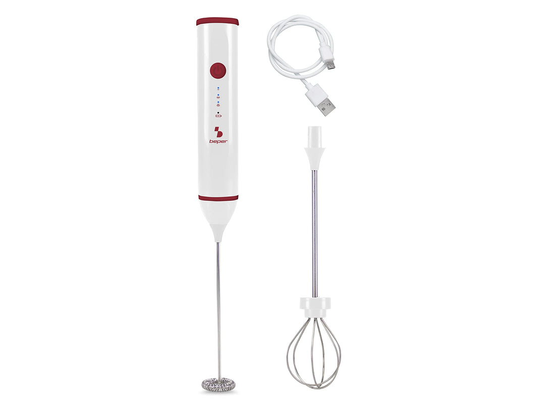 BEPER P102SBA008 Milchaufschäumer USB Cappuccino maker - Milchaufschäumer Stab mit Schneebesen