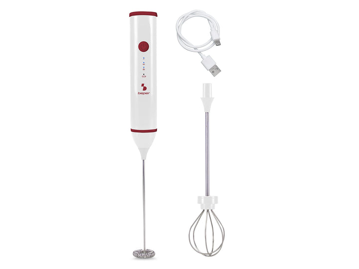 BEPER P102SBA008 Milchaufschäumer USB Cappuccino maker - Milchaufschäumer Stab mit Schneebesen