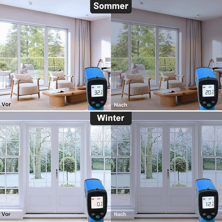 Spiegelfolie Selbstklebend Sonnenschutzfolie Fenster innen UV-Schutz Reflektierende Fensterfolie Sil