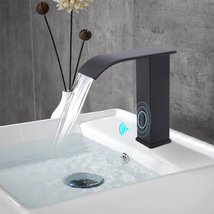 Sensor Wasserhahn für Bad und Küche, Waschbeckenarmatur aus Edelstahl Berührungslose Automatische Mi