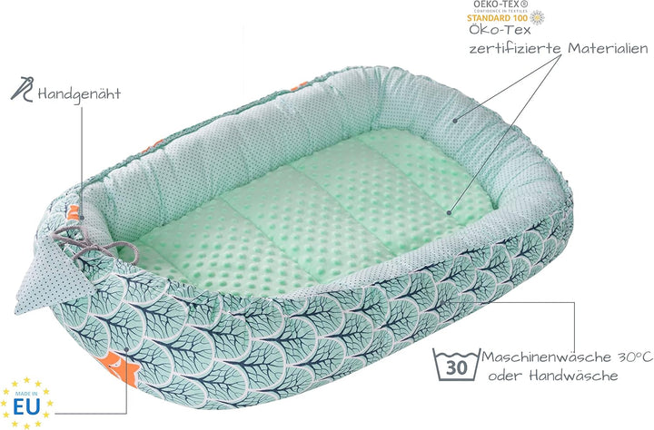 Medi Partners Babynest Kuschelnest Babynestchen 100% Baumwolle Nestchen Reisebett für Babys Säugling