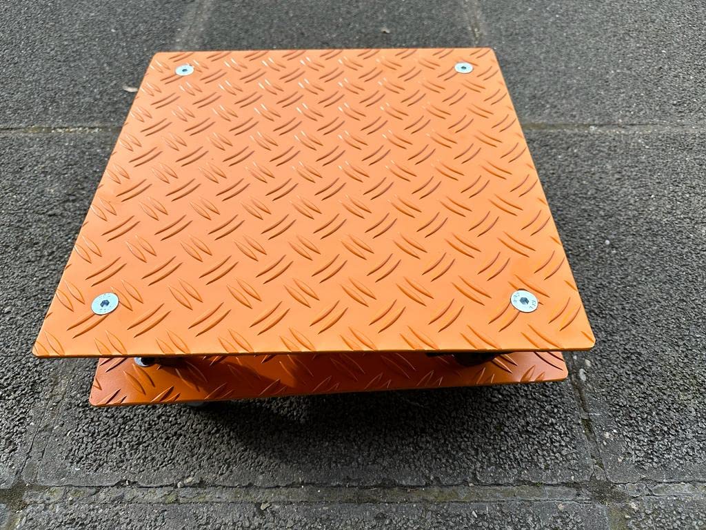 Pflanzenroller eckig orange Ral2000 200kg oder 400kg Blumenroller Untersetzer Alu Riffel mit Auswahl