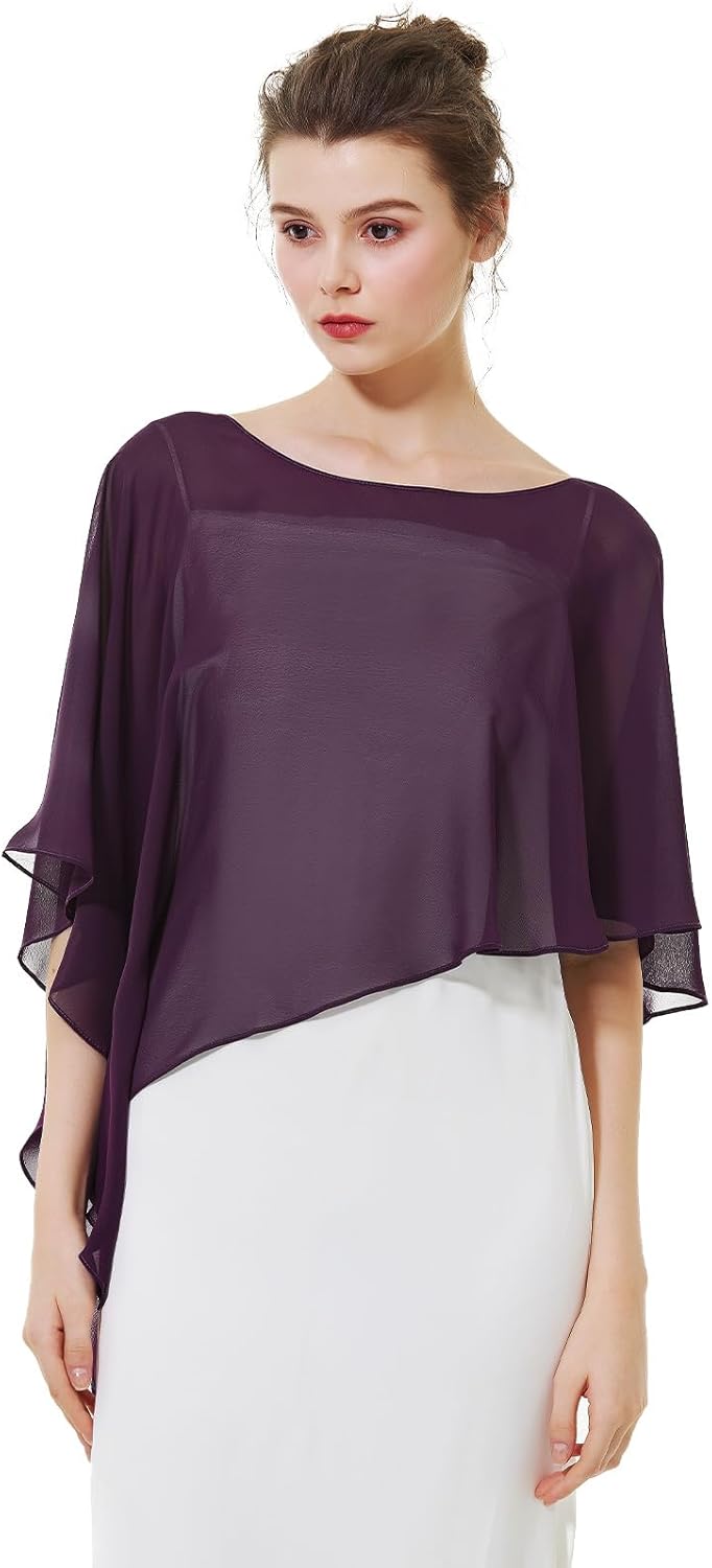 BEAUTELICATE Damen Chiffon Schal Stola Eleganten Cape Umhang für Braut Sommer Hochzeits Festliche Ab