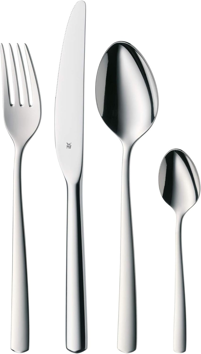 WMF Boston Edelstahl Besteck Set 6 Personen, Essbesteck Set 24 teilig, Monobloc-Messer, Cromargan Ed