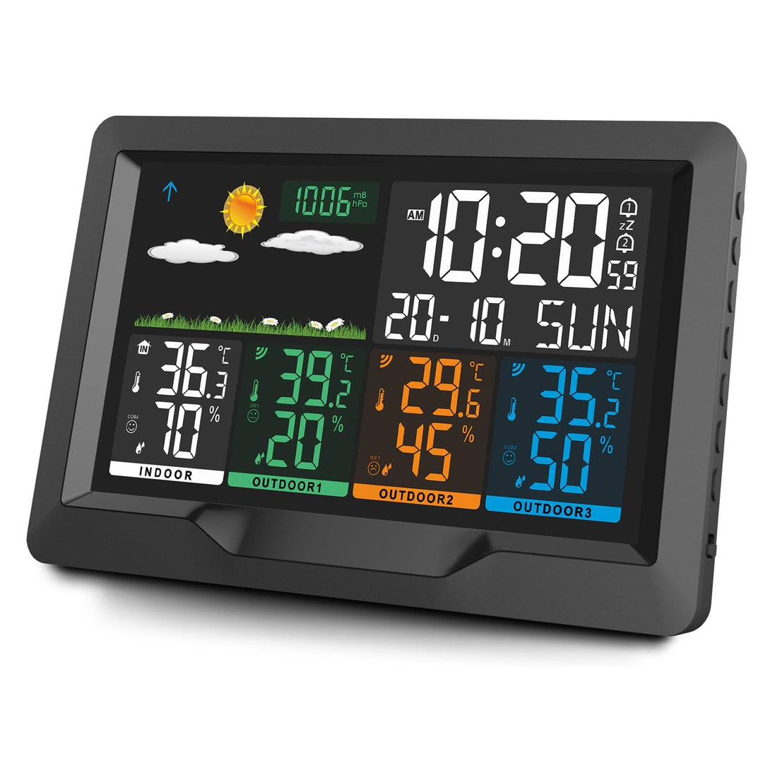 BERDSEN Wetterstation mit Display BD-904 Aussen- und Innentemperaturmessung Snooze-Alarmfunktionen B