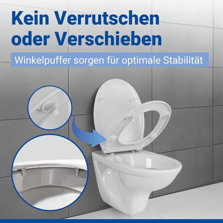 WENKO WC-Sitz Rieti, hygienischer Toilettensitz mit Absenkautomatik, stabiler WC-Deckel bis 350 kg b