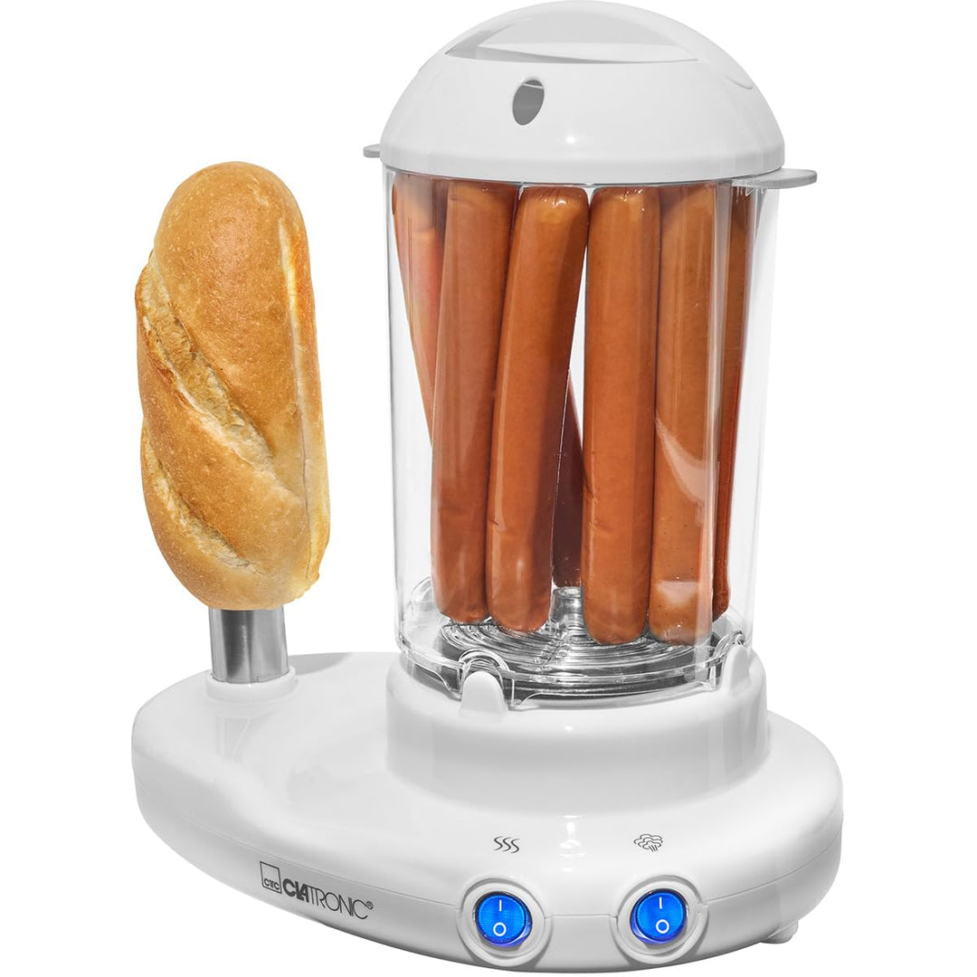 Clatronic HDM 3420 Hot-Dog-Maker inklusiv Eierkocher, Für 1 bis 14 Würstchen (z. B. „Frankfurter“, „