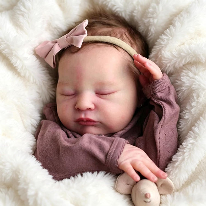 Zero pam Reborn Baby Mädchen 19 Zoll 48 cm Reborn Puppe Mit Haaren Lebensechte Reborn Puppen Aus Sto