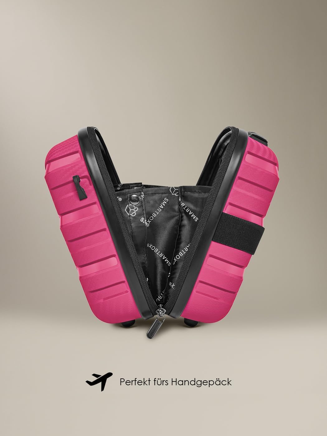 SMARTBOX Hartschalen Handgepäck Kosmetik-Koffer | Stabiles Beauty-Case mit Aufsteckfunktion | 34 x 1