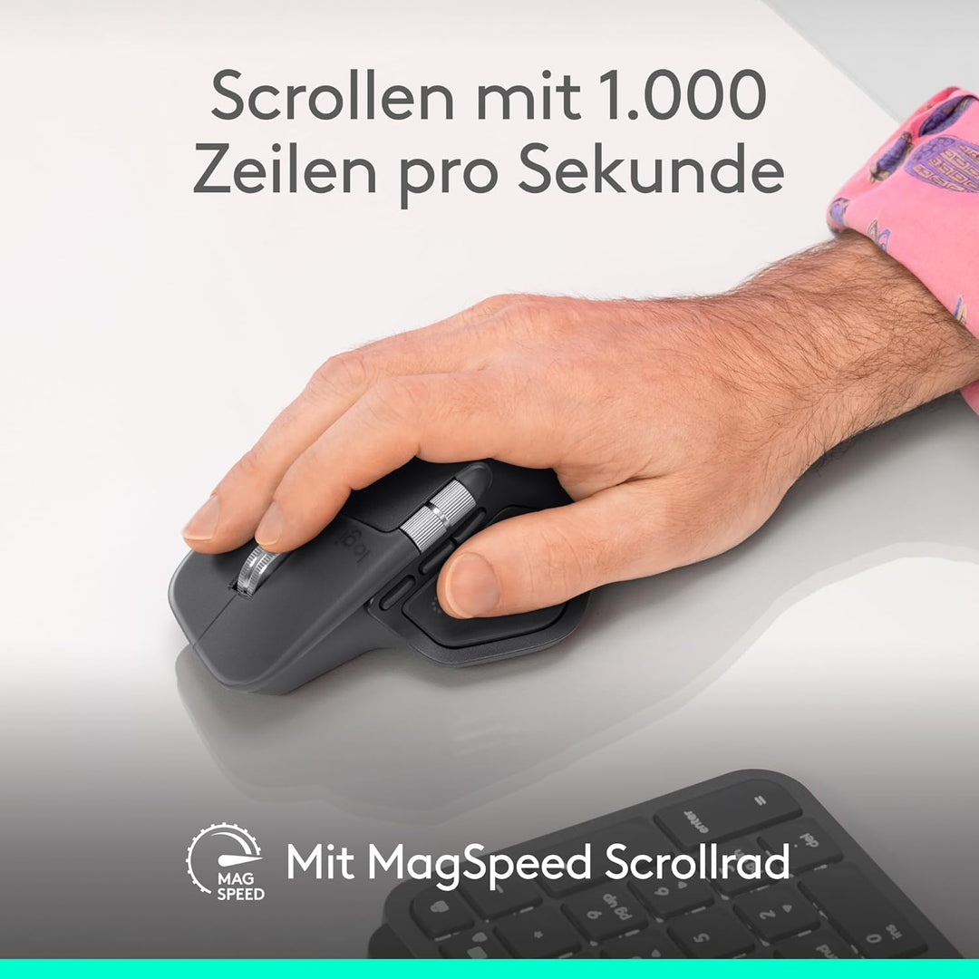 Logitech MX Master 4 for Mac, ergonomische Bluetooth-Maus mit fortschrittlichem haptischem Feedback,