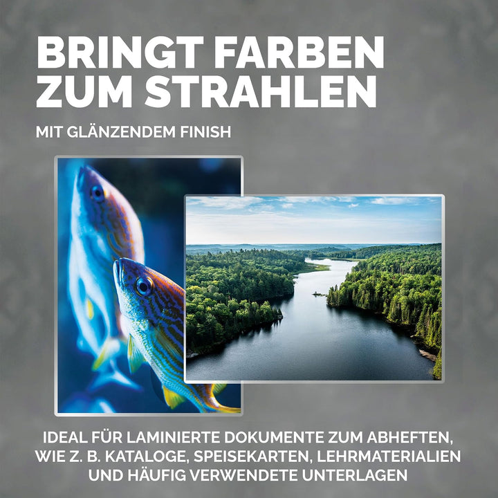 Fellowes Laminierfolie A4, 125 Mikron (2 x 125 mic), mit selbstklebender Rückseite für Aushänge und