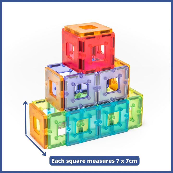 Polydron Translucent KinderMag Class Set - Vibrant Rainbow Coloured Magnetic Building Tiles for Todd