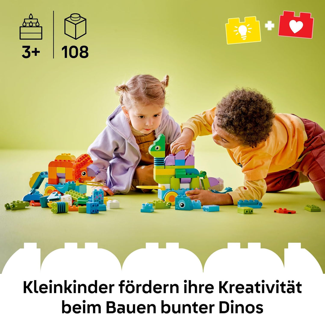 LEGO DUPLO Town Dinos auf Rädern 3-in-1-Set - Spielzeug für Mädchen &amp; Jungen ab 3 Jahren - Diplodocu