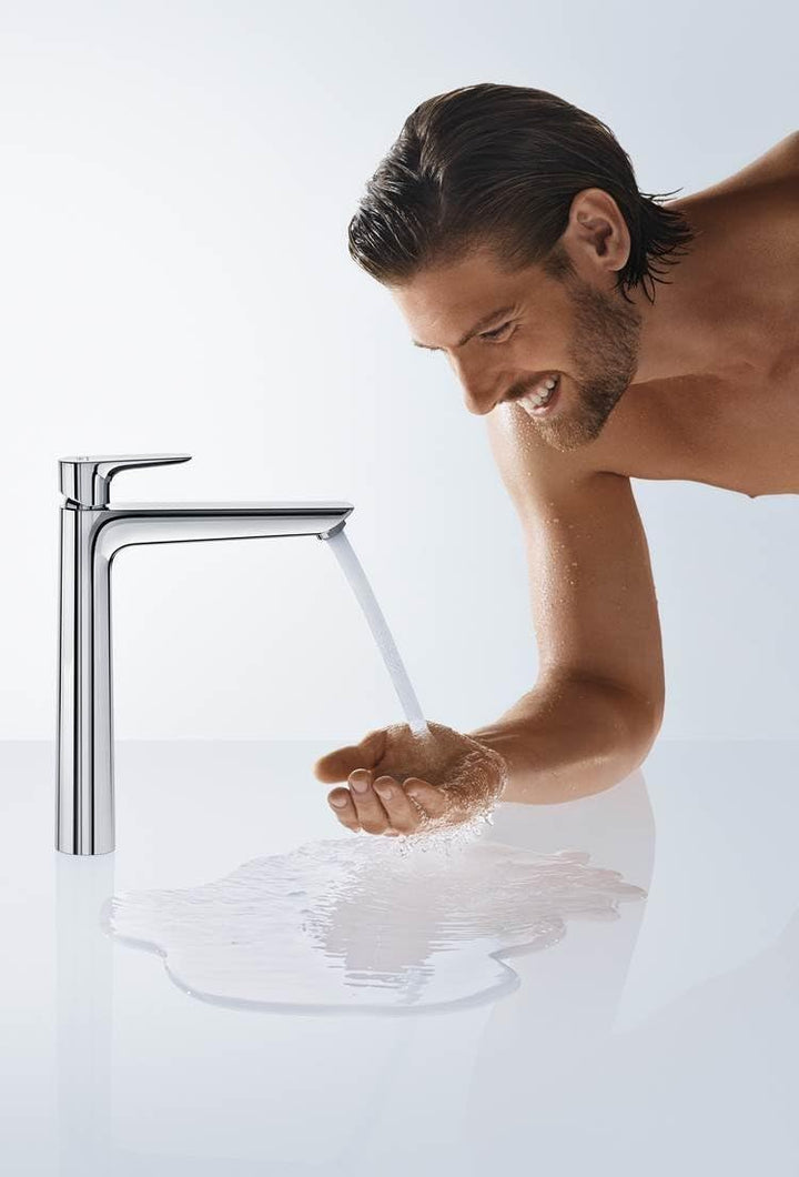 hansgrohe Wasserhahn Talis E (Armatur mit Auslauf Höhe 240mm und Zugstangen-Ablaufgarnitur) Chrom Ch