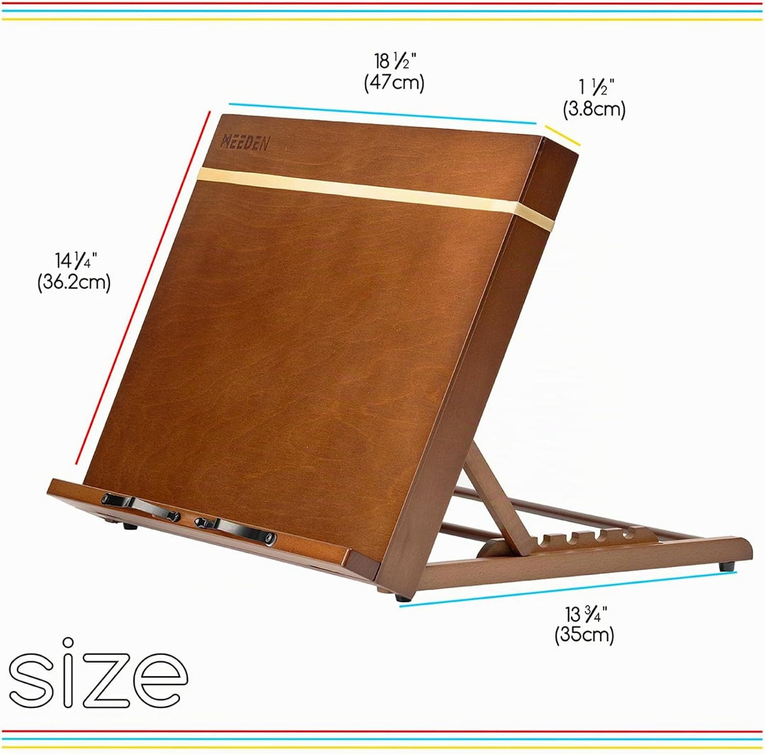 MEEDEN PRO Staffelei Tisch, 29 x 42 cm Staffelei Holz mit Leseständer, Neigungswinkel Verstellbar Bu