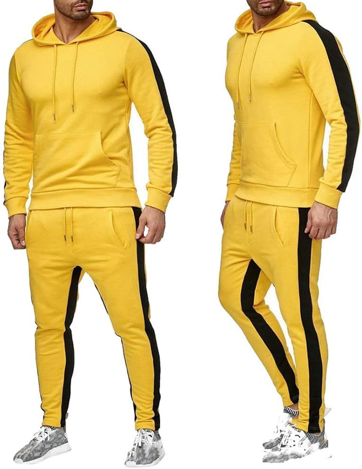 amropi Herren Trainingsanzug Jogginganzug Männer Kapuzenpullover und Jogginghose Sportanzug, Gelb