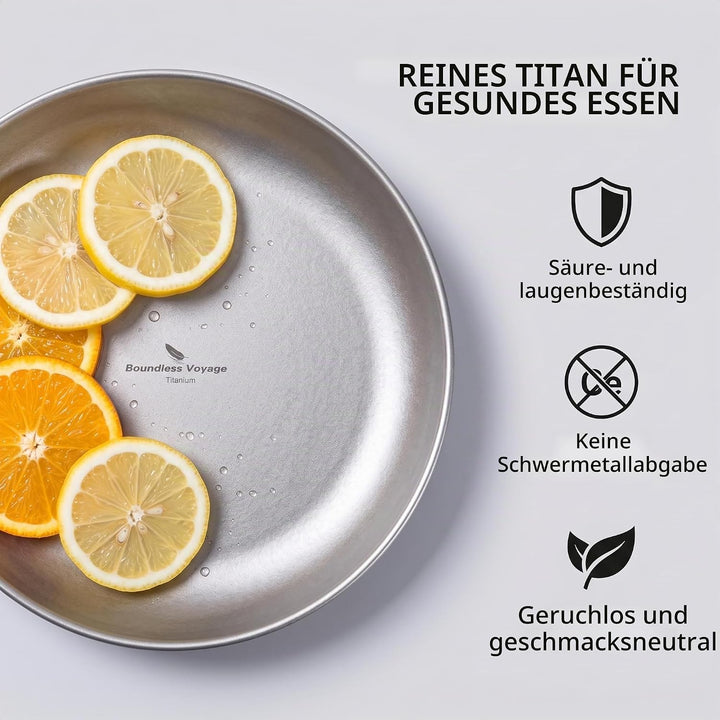 Boundless Voyage Ultraleicht Camping Titan Pan Geschirrplatte mit Tragetasche Outdoor Titan Geschirr