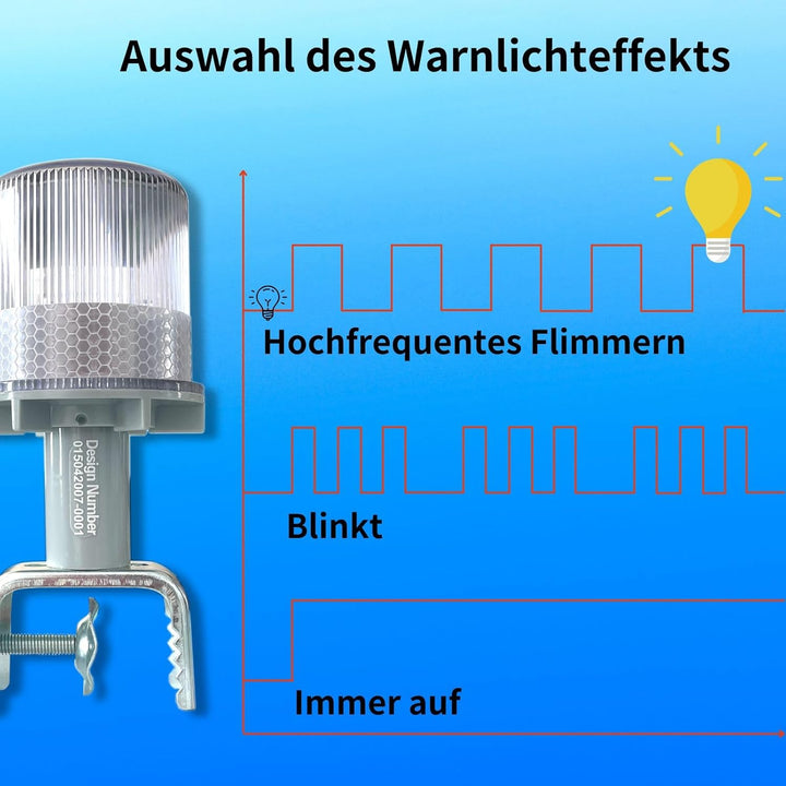 Cloud Fire Solare Navigationslicht für Boote， Ankerlicht Boot 3 Beleuchtungsmodi, 360°Signalleuchten
