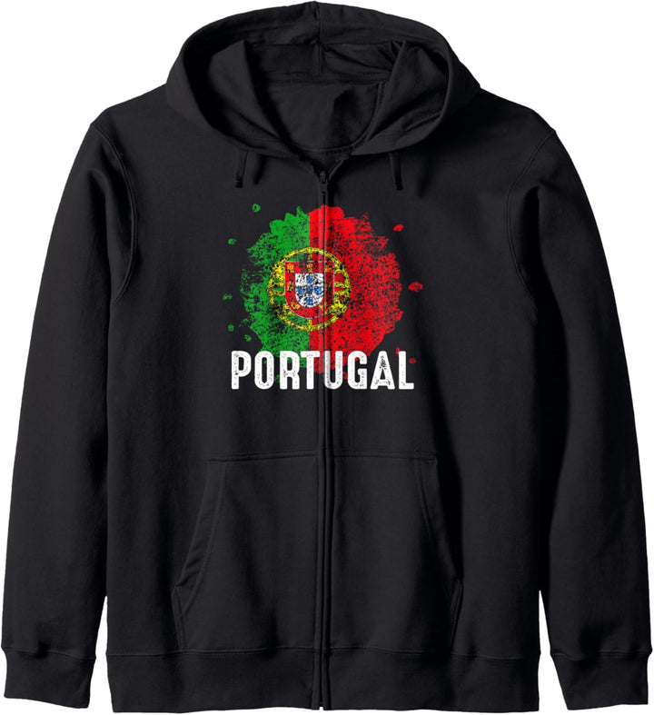 Portugal Flagge Vintage Einzigartiges Design Kapuzenjacke