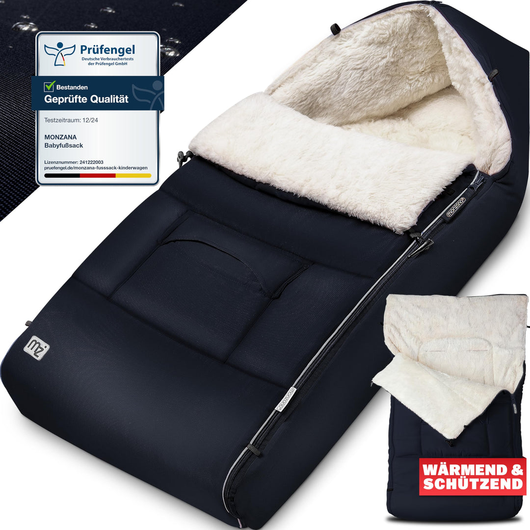 MONZANA® Fusssack für Kinderwagen Baby Winter mit Reflektoren Reissverschluss Buggy Waschbar Babysch