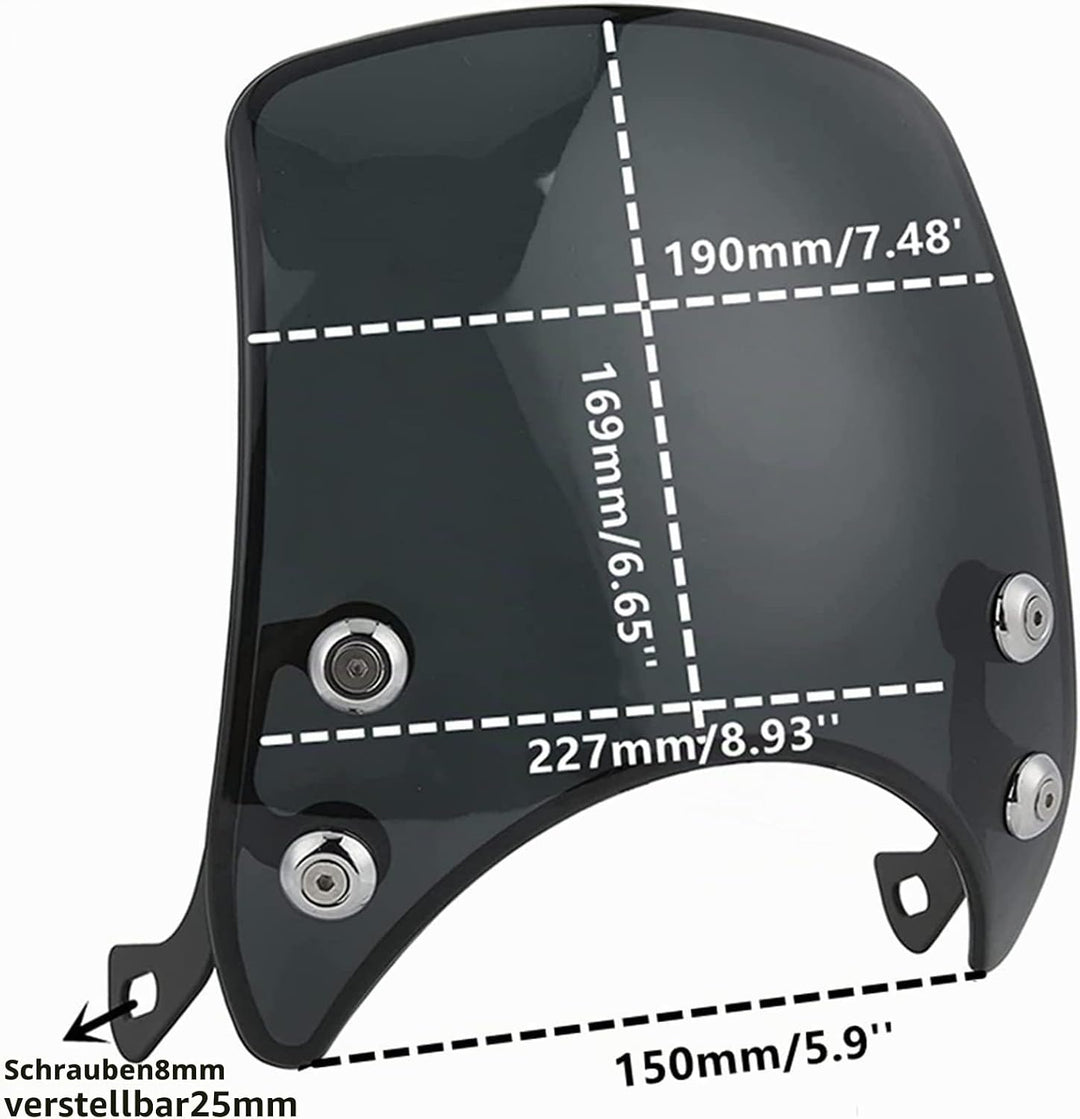 Motorrad Scheinwerfer Verkleidung Retro Universal Motorrad Fly Screen Wind Schutz Scheibe Motorrad Z