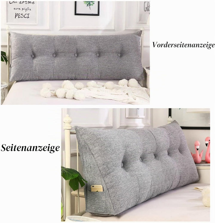 WINARA Einfaches Dreiecks-Lesekissen, grosses Rückenlehnenkissen für Bett, Sofa, Tatami, Tagesbettki