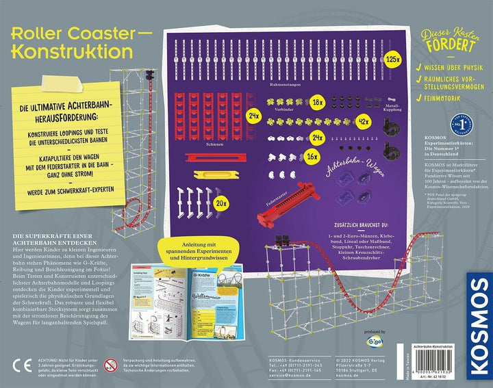 Kosmos 621032 Roller Coaster-Konstruktion, Schnelle Experimente mit der Schwerkraft, Achterbahn Baue