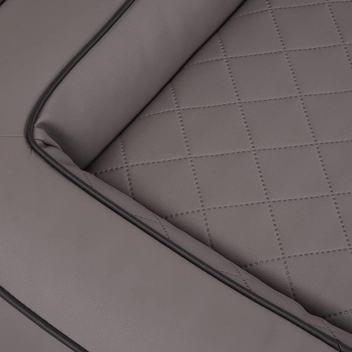 Knuffelwuff Orthopädisches Hundebett aus Laser gestepptem Kunstleder Hampstead M-L 85 x 65cm Grau Gr