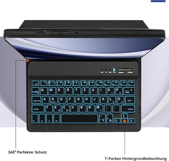 Olycism Tastatur Hülle kompatibel mit Samsung Galaxy Tab A9 8.7 Zoll 2023 mit Tastatur (Modelle: SM-